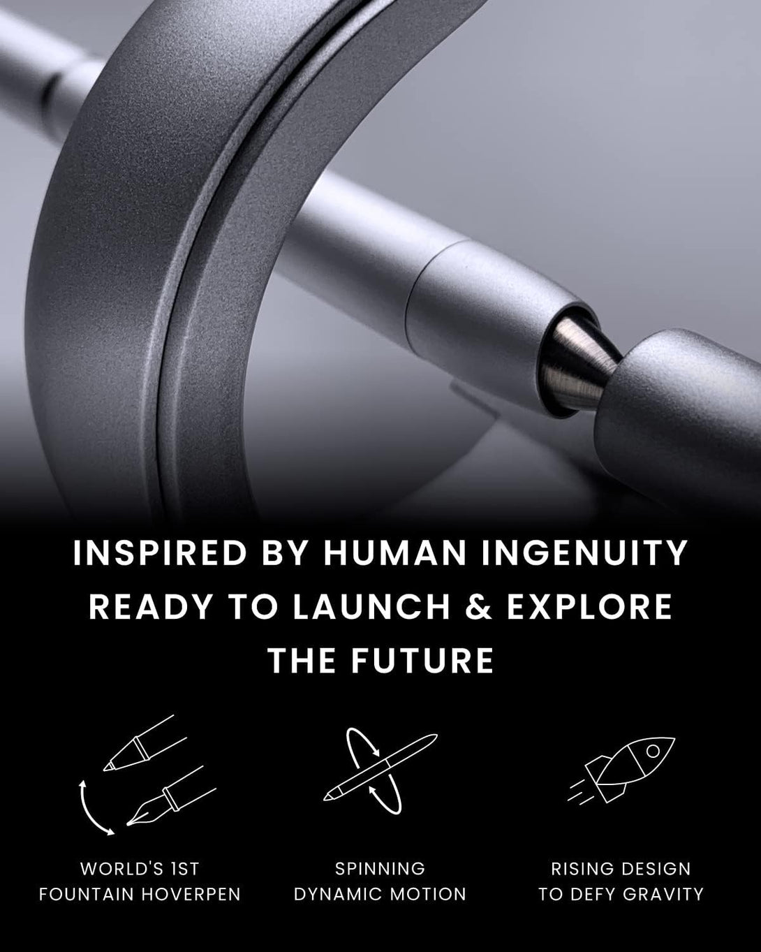 Overpen Hoverpen 3.0 Future Edition - Rollerball Pen Made of Metal Luxury Pen