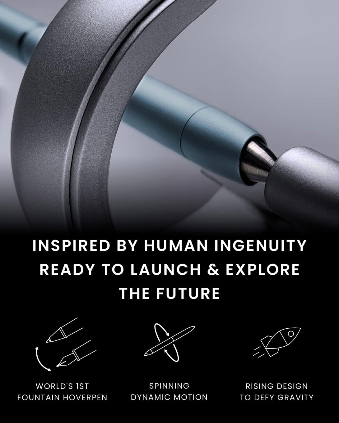 Overpen Hoverpen 3.0 Future Edition | 2 in 1 Roller Ball plus Fountain Pen | B