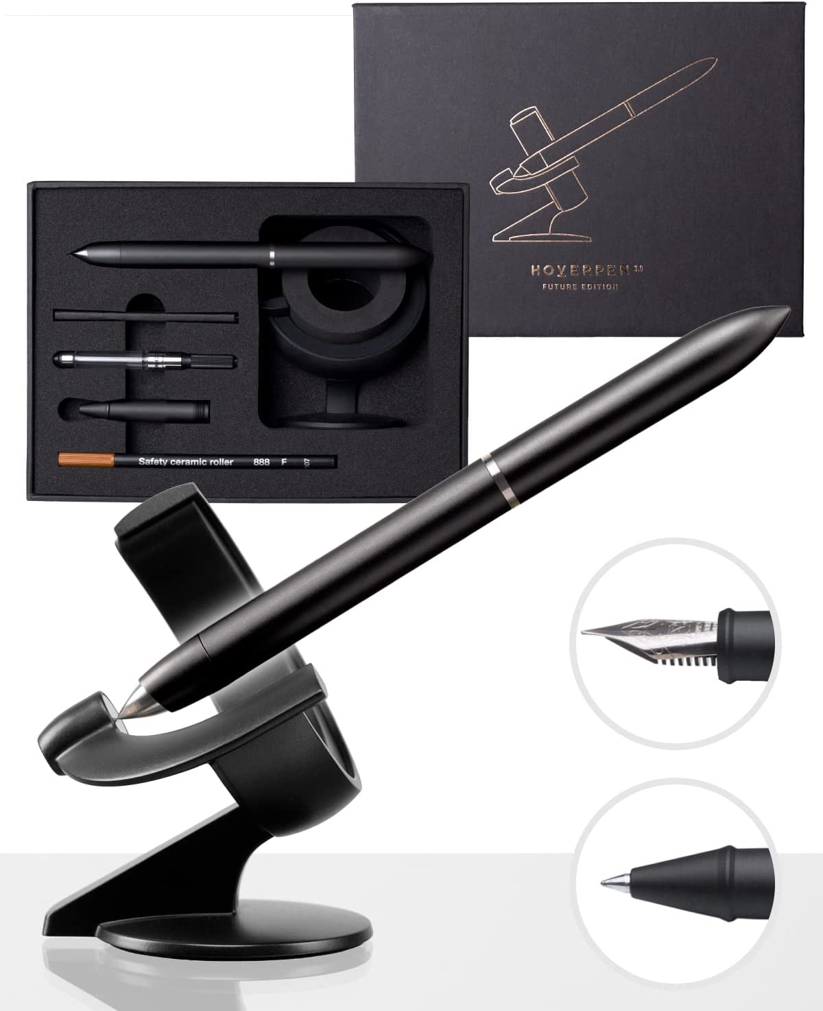 Overpen Hoverpen 3.0 Future Edition | 2 in 1 Roller Ball plus Fountain Pen | B