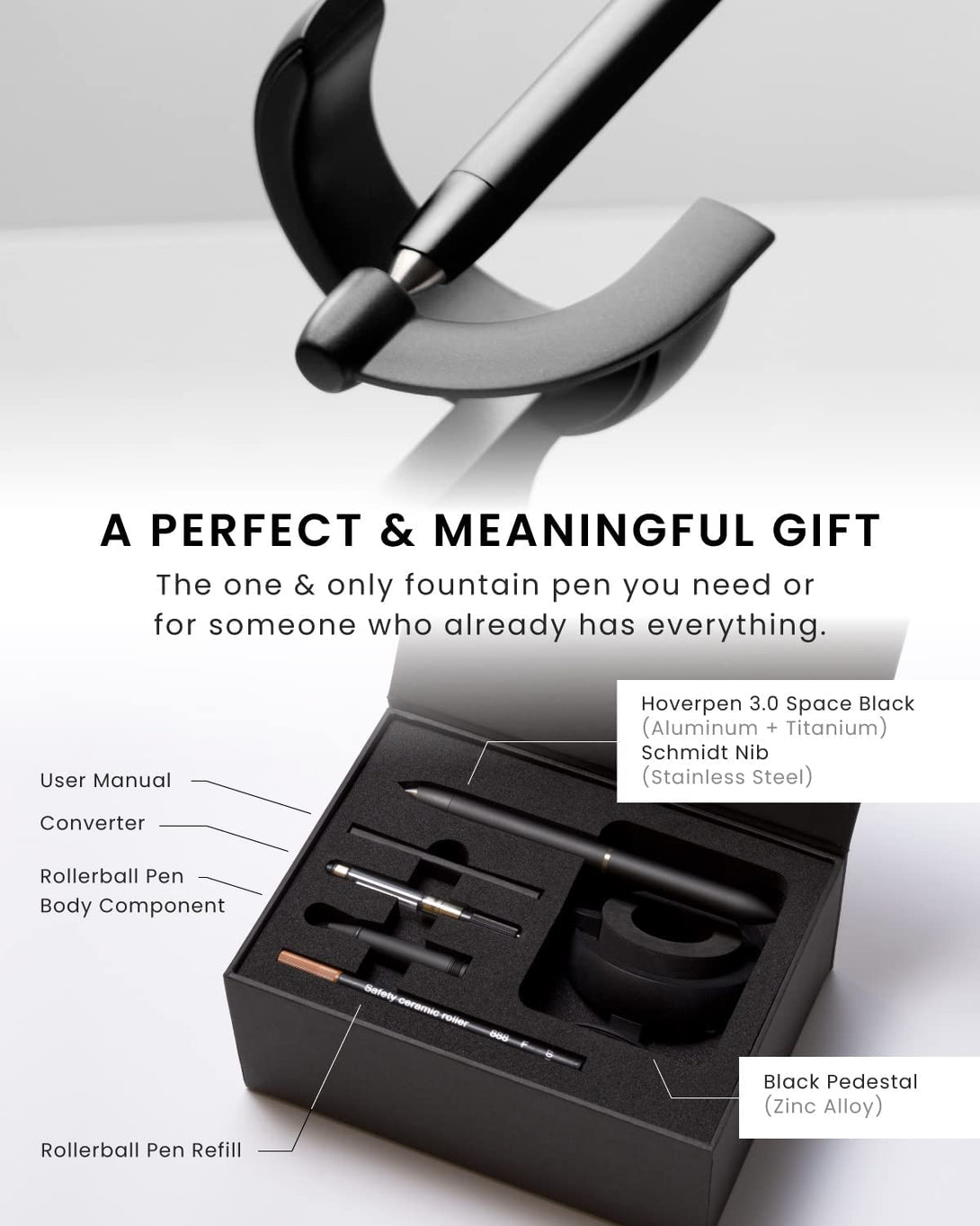 Overpen Hoverpen 3.0 Future Edition | 2 in 1 Roller Ball plus Fountain Pen | B