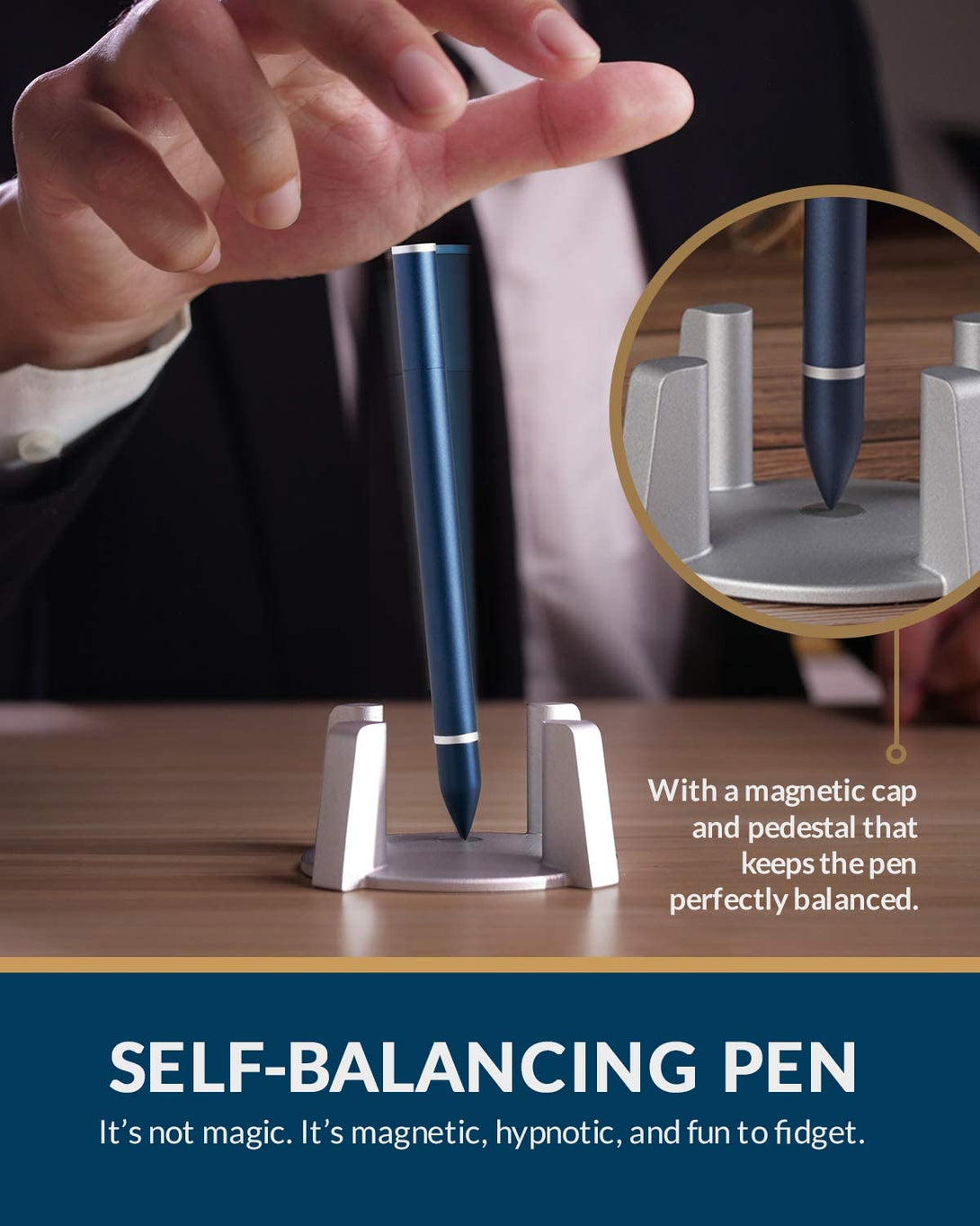 self balancing pen - midnight blue