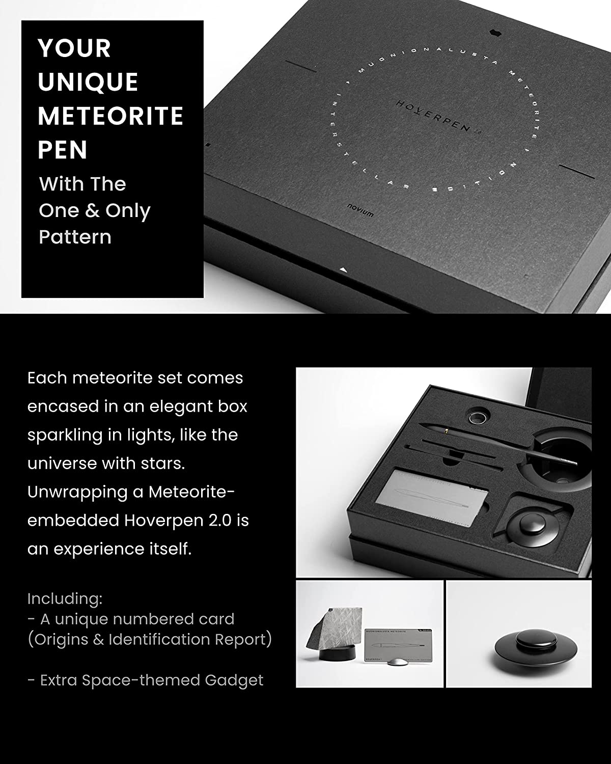 Hoverpen 2.0 - Expensive Pen for gift - Meteorite Space Black