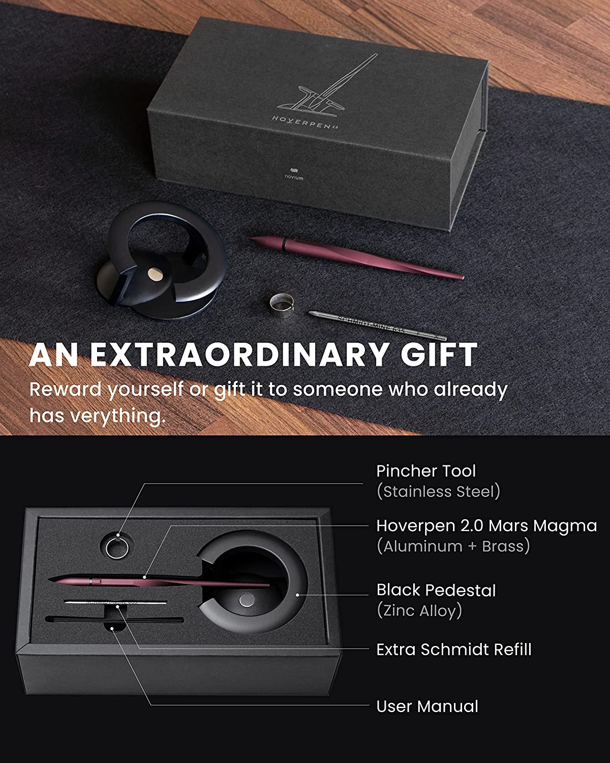 Hoverpen 2.0 Platinum - Anti Gravity Luxurious Pen (Limited Edition)